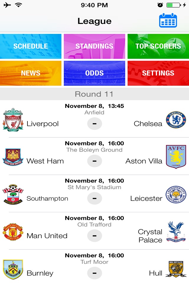 League 2014 2015 - Live Football Score, Fixtures and Results screenshot 2