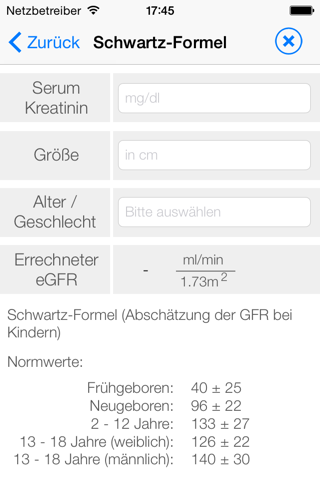 eGFR-App screenshot 2