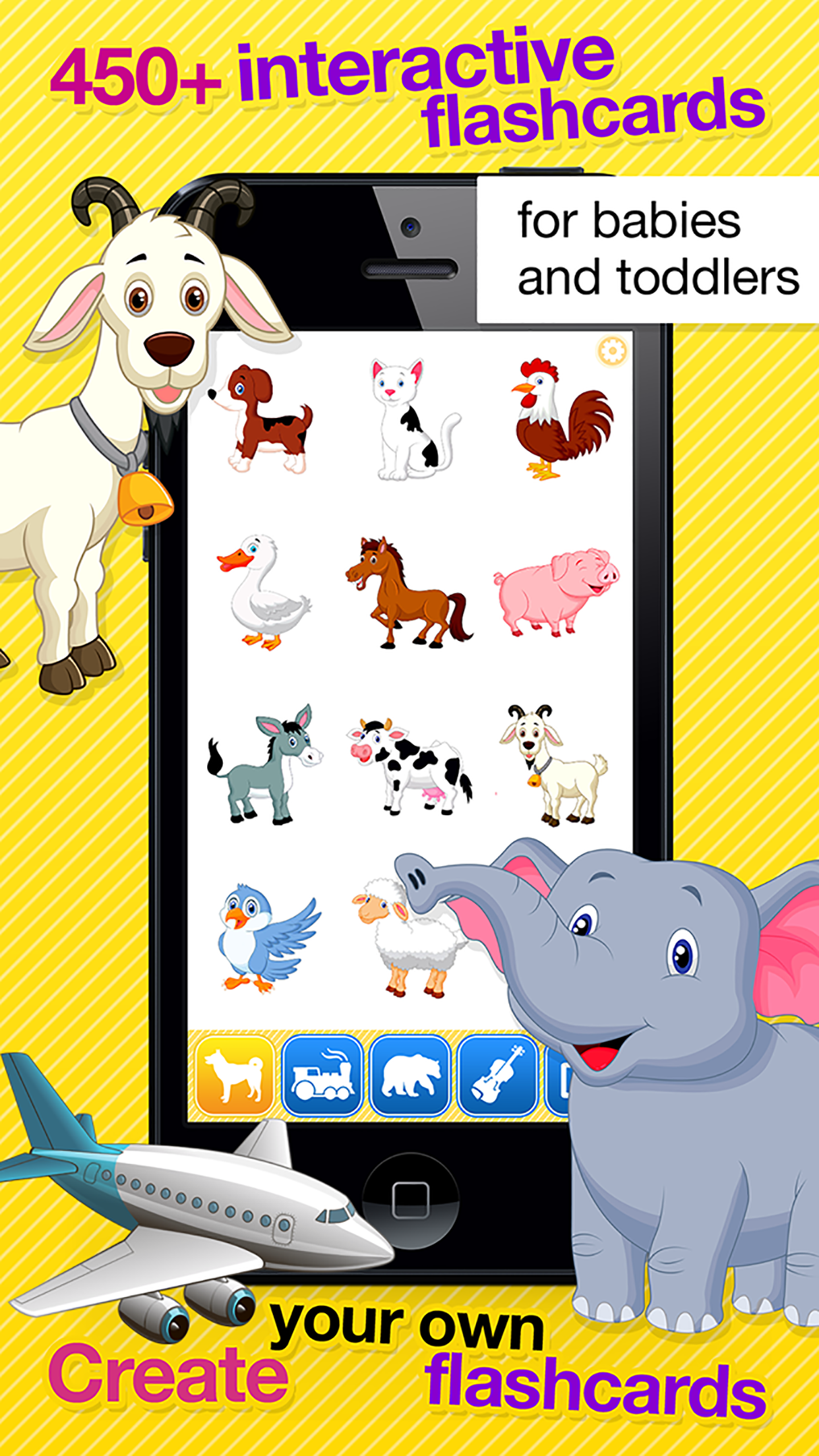 Smart Baby Touch HD - Amazing sounds in toddler flashcards of animals, vehicles, musical instruments and much more