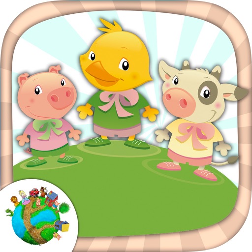 Color farm animals - coloring book icon