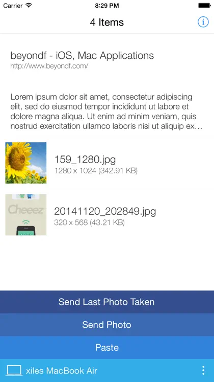 Screenshot 3 von 5 zu AirBridge - Transfer image/photo, text or URL