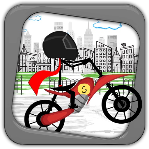 Stickman Line Biker Racer: Run and Fly Through the City Icon