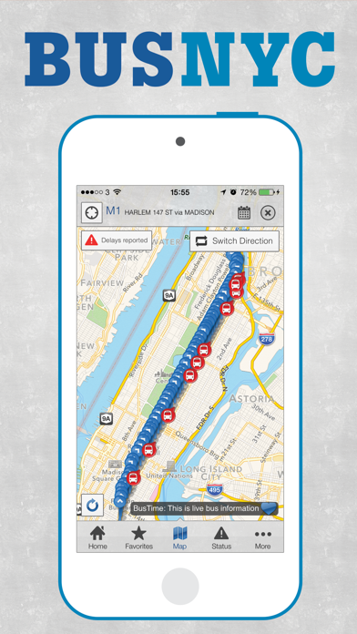 Bus New York City - Enhanced with MTA Bus Time & Official NYC Maps Screenshot 1