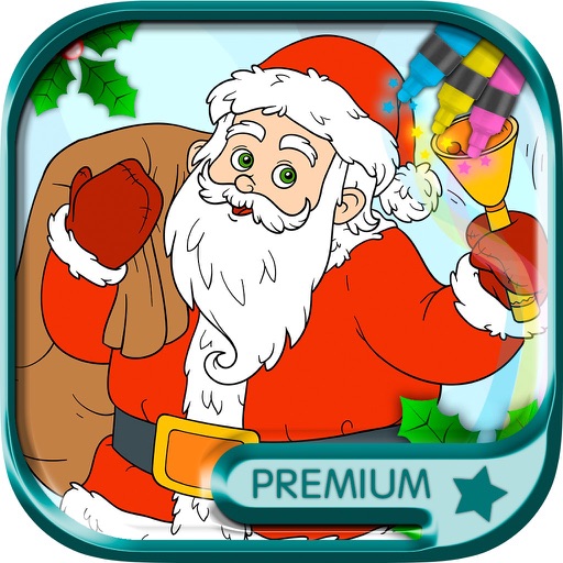 Christmas coloring book – coloring pages for children on the xmas holidays - Premium icon