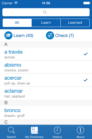Spanish−English dictionary screenshot 3