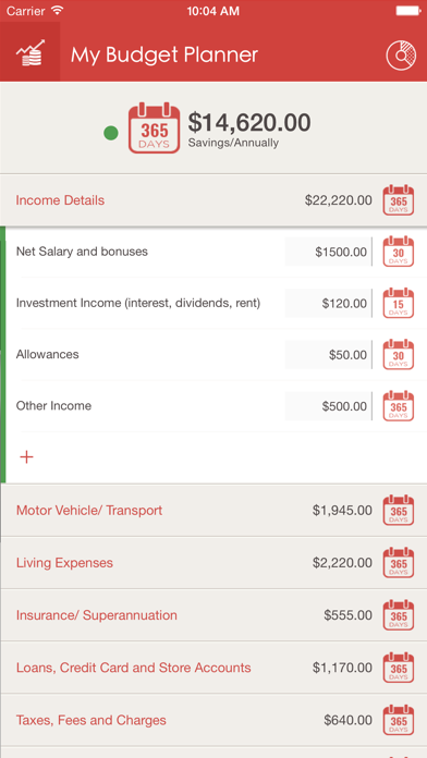 Screenshot #2 pour My Budget Planner