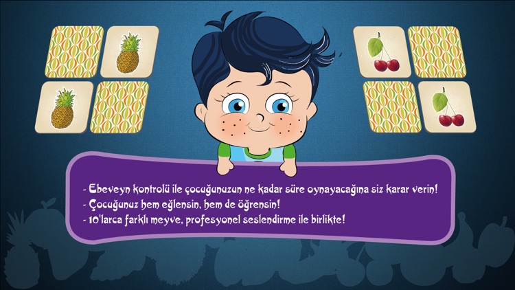 Learn Turkish with Little Genius - Matching Game - Fruits