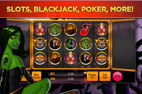 The Halloween Witch Girl's Hot Sexy Slot Casino - Haunted Pumpkin Slots Mania screenshot 2