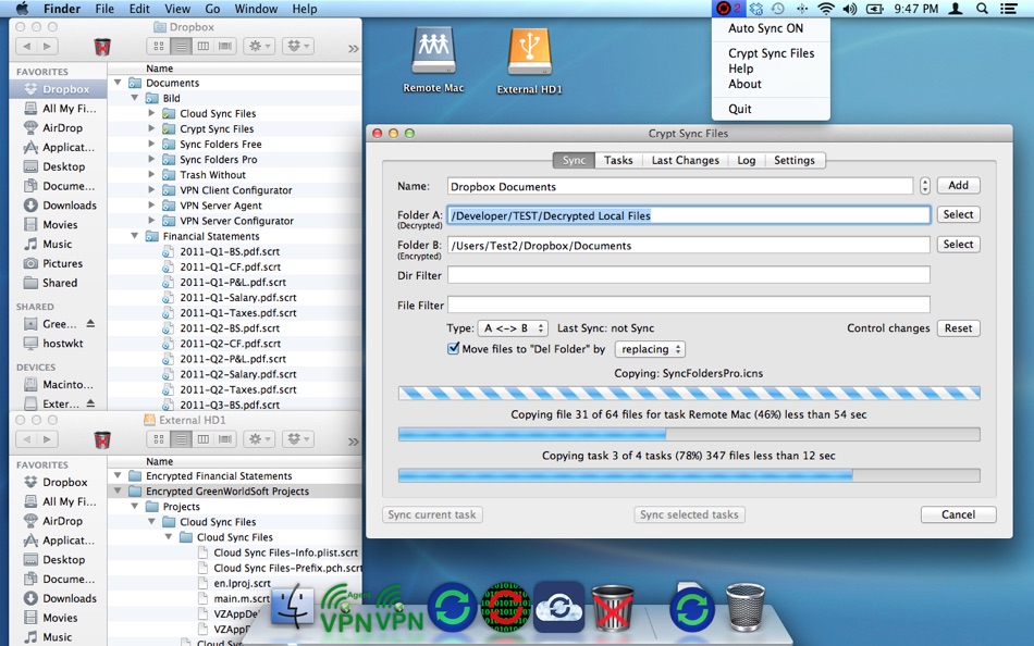 #1. Crypt Sync Files (macOS) 由: VADIM ZYBIN