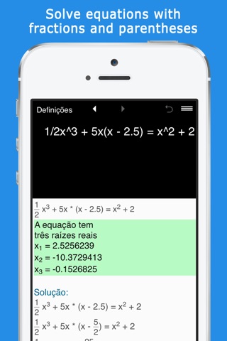 Cubic equation solver screenshot 2