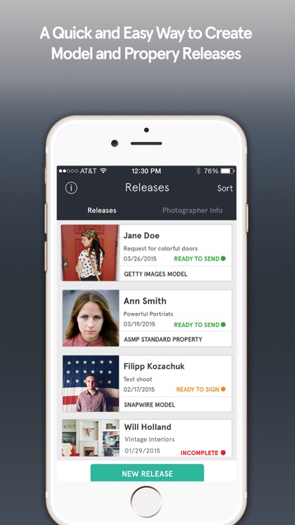 Releases - Model and Property Release App by Snapwire