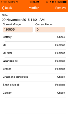 Motorbike Service - motorcycle maintenance log book screenshot 4