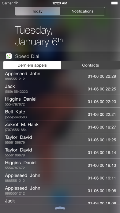 Screenshot #2 pour Speed Dial Widget - Appels et SMS dans le centre de notification