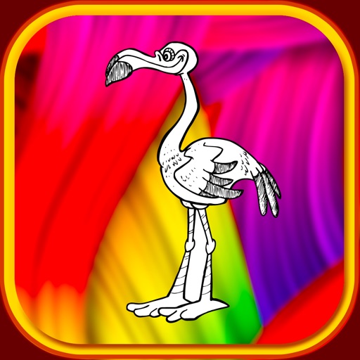 flamingo coloring book show for kid iOS App