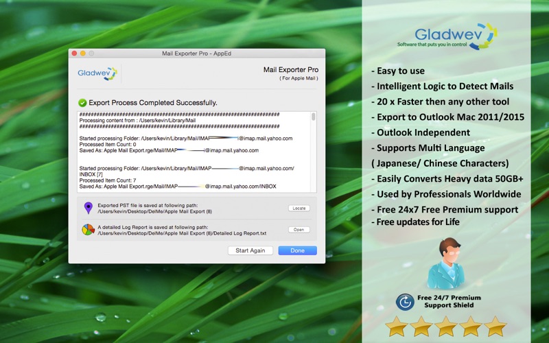 Mail Exporter Pro - AppEd Screenshot