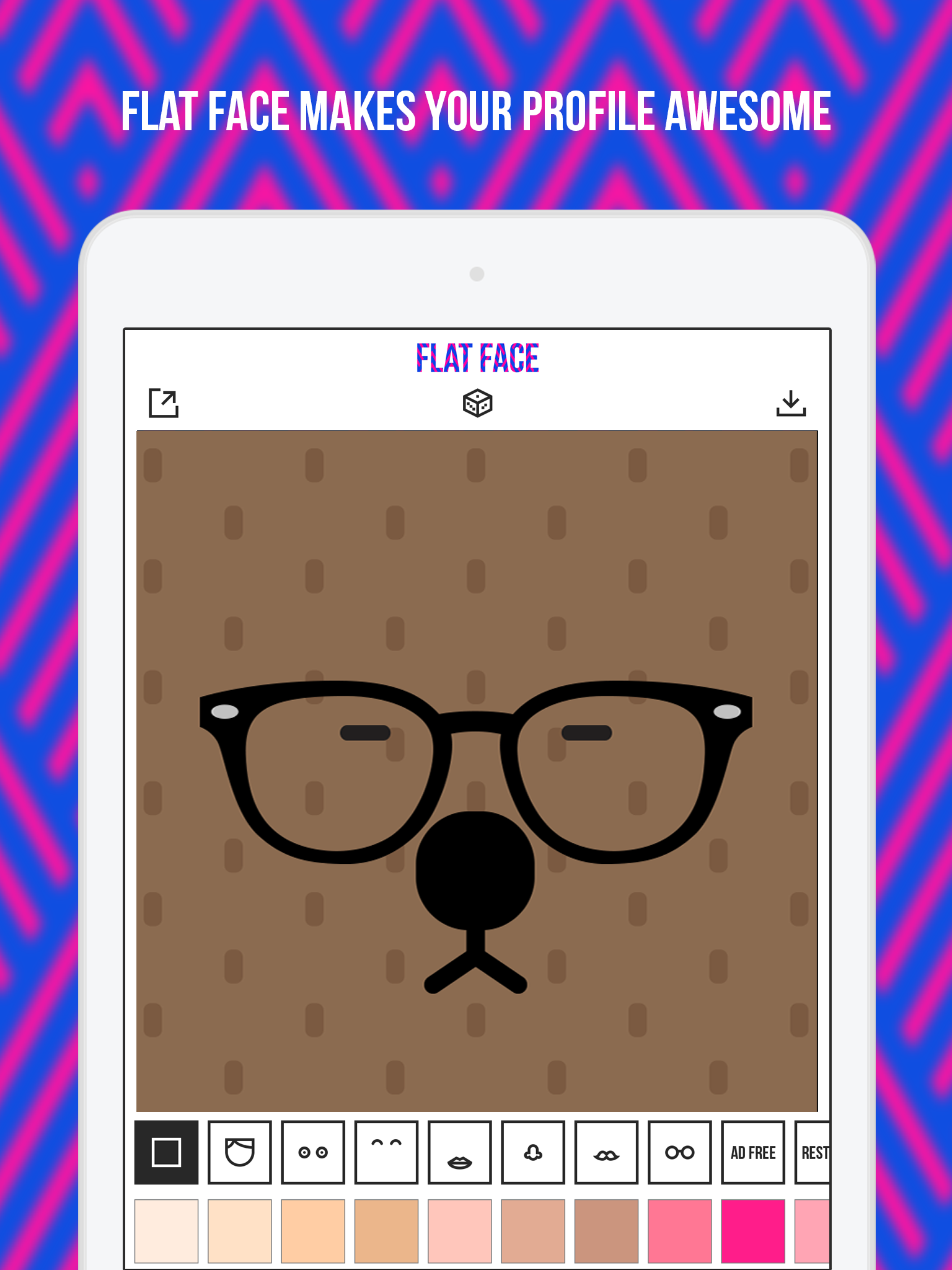 Flat Face - Avatar Face Maker screenshot 8