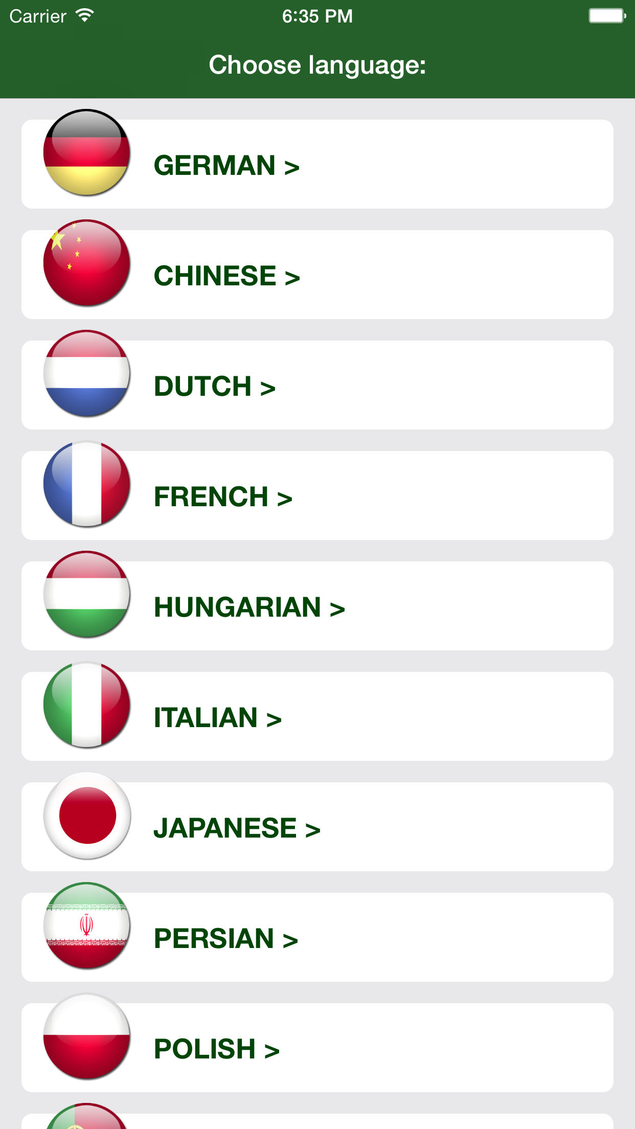 English phrasebook screenshot 4