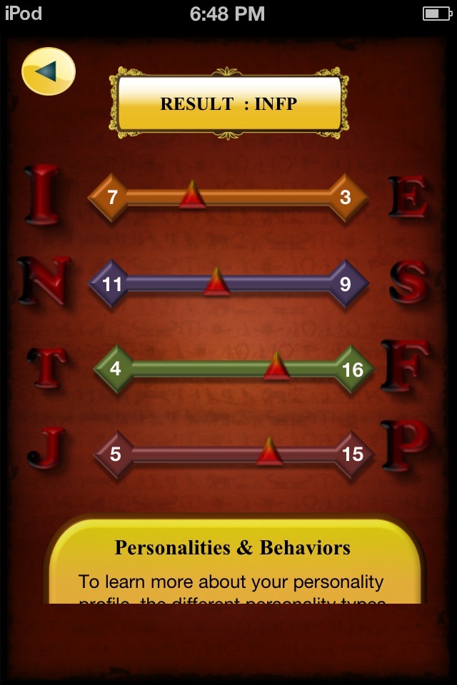 Profile Me - a quick Personality Test based on Research by Katharine Briggs and Isabel Myers screenshot 3