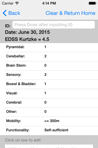 EDSS Calculator screenshot 2