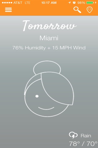 WeatherVain for iPhone - The weather report for your hair screenshot 2