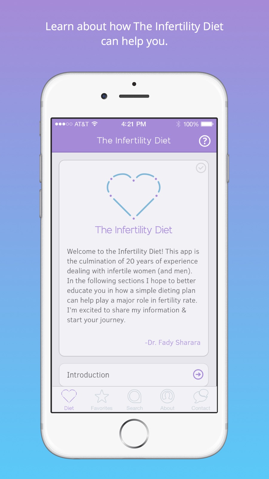 The Infertility Diet iphone screenshot 1