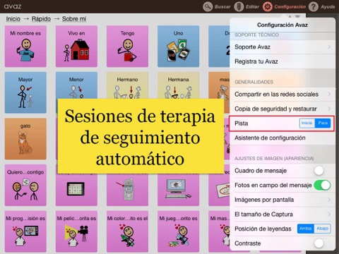 Avaz Español - AAC App para el autismo (Software de comunicación aumentativa Imagen para Niños con Necesidades Especiales) screenshot 4