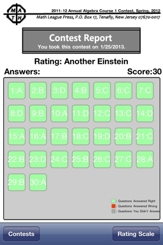 Math League Contests (Questions and Answers) Algebra 1, 2007-12 screenshot 4