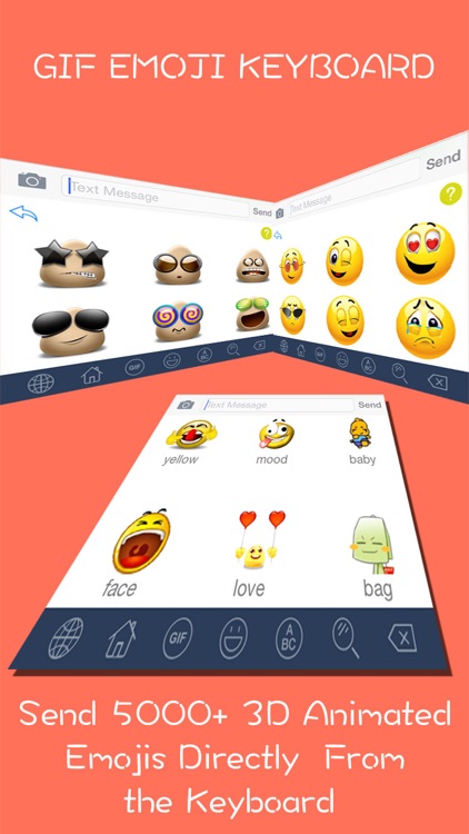 GIF Emoji Keyboard - New 5000 + Animated 3D Emoticons Keyboard for iOS 8 & iOS 7 FREE screenshot-0