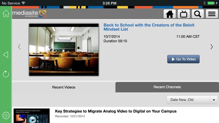 Mediasite Mobile App