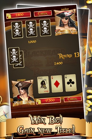 Blackbeard Pirate Holdem Poker - Fun Casino Vegas Win Big Game screenshot 2