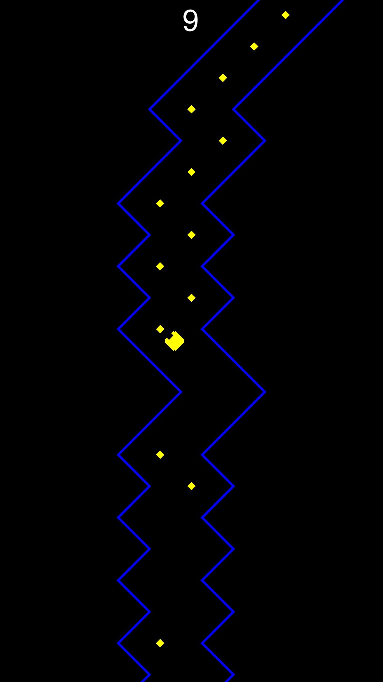 Dac Ziggy Dash along a path full of sharp turns and dots