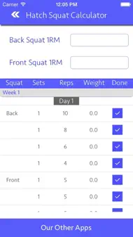 Hatch Squat Calculator iphone bilder 2