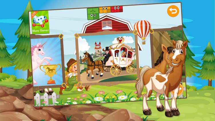 Kids Sliding Puzzle Horses free
