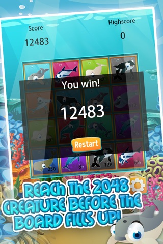 Ocean Pet 2048 Craze - Awesome Math Puzzle Saga (Free) screenshot 3