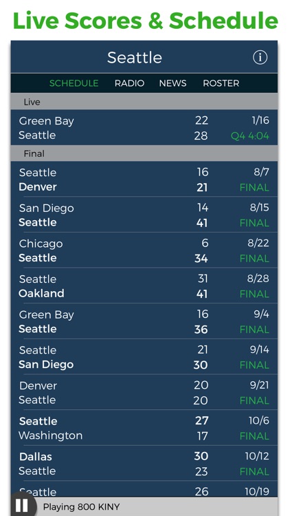 Seattle Football Radio & Live Scores