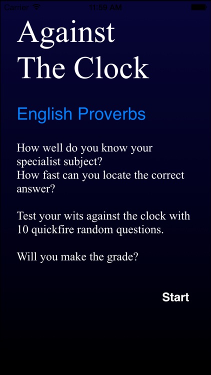 Against The Clock - English Proverbs