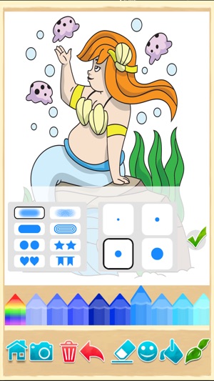 繪畫和繪畫的女孩：美人魚著色頁(圖3)-速報App