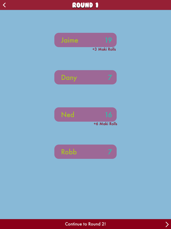 Sushi Go Score Calculator