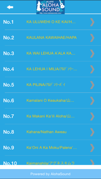 Screenshot #2 pour Aloha Sound Mele Player