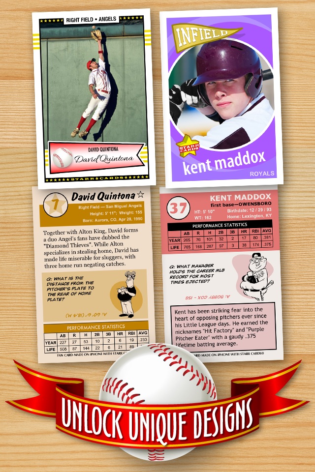 FREE Baseball Card Template — Create Personalized Sports Cards Complete with Baseball Quotes, Cartoons and Stats screenshot 3