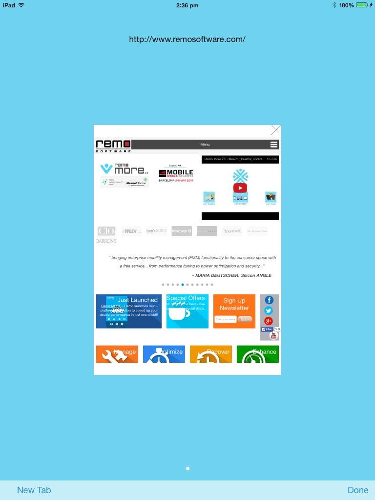 Remo MORE Safe Browser