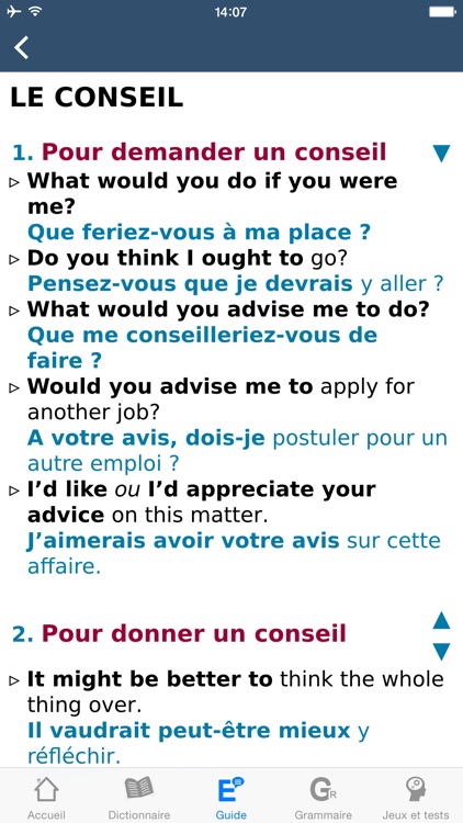 Le Robert Easy English : English for beginners : dictionary, grammar,  communication guide and quizzes, in a single app screenshot-3