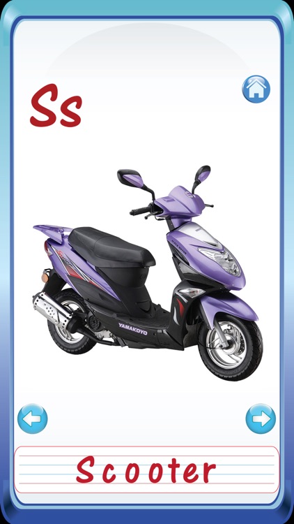 Kids Vehicles ABC Alphabets Flash Cards