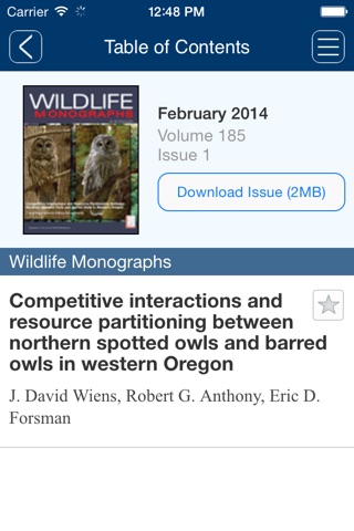 Wildlife Monographs Journal screenshot 2