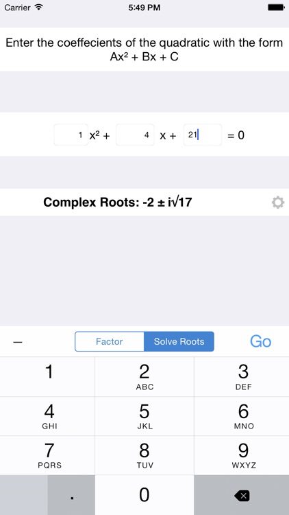 iFactor and Solve Quadratics
