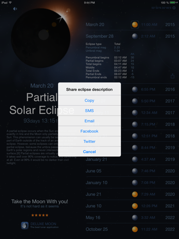 Screenshot #6 pour Solar and Lunar Eclipses - Full and Partial Eclipse Calendar