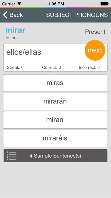 Spanish Verb Coach - Learn Subject Pronouns and Practice Verb Conjugations