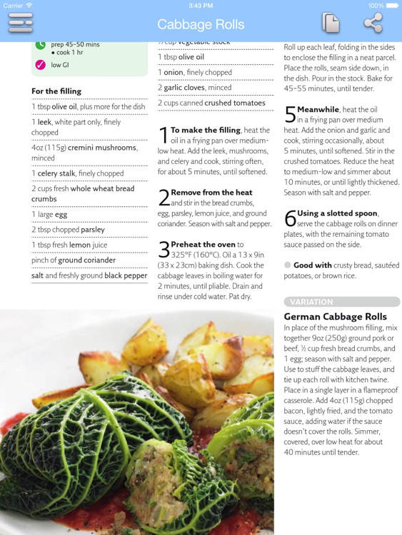 Low Calorie Recipes for iPad
