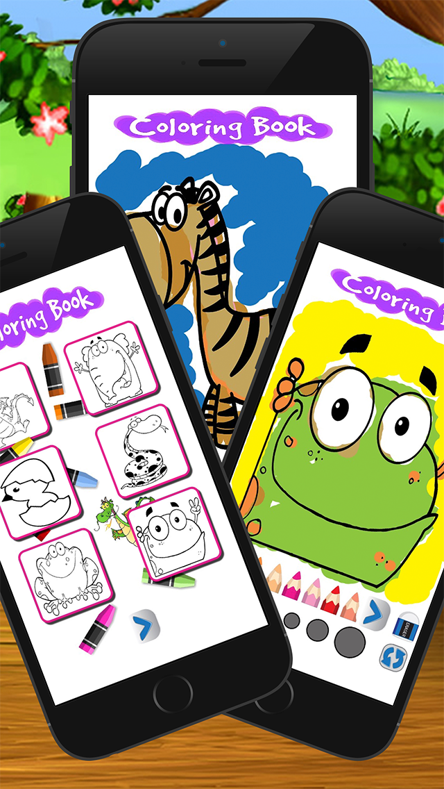 cartoon coloring draw book art game for kid