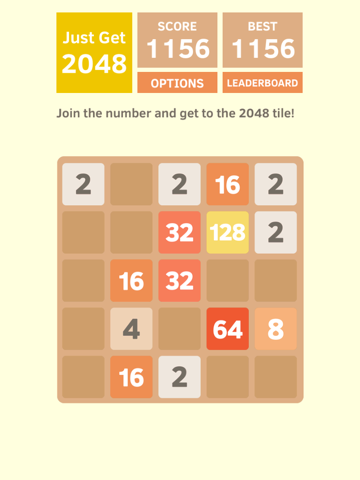 Just Get 2048 - A Simple Puzzle Game ! iPad screenshot